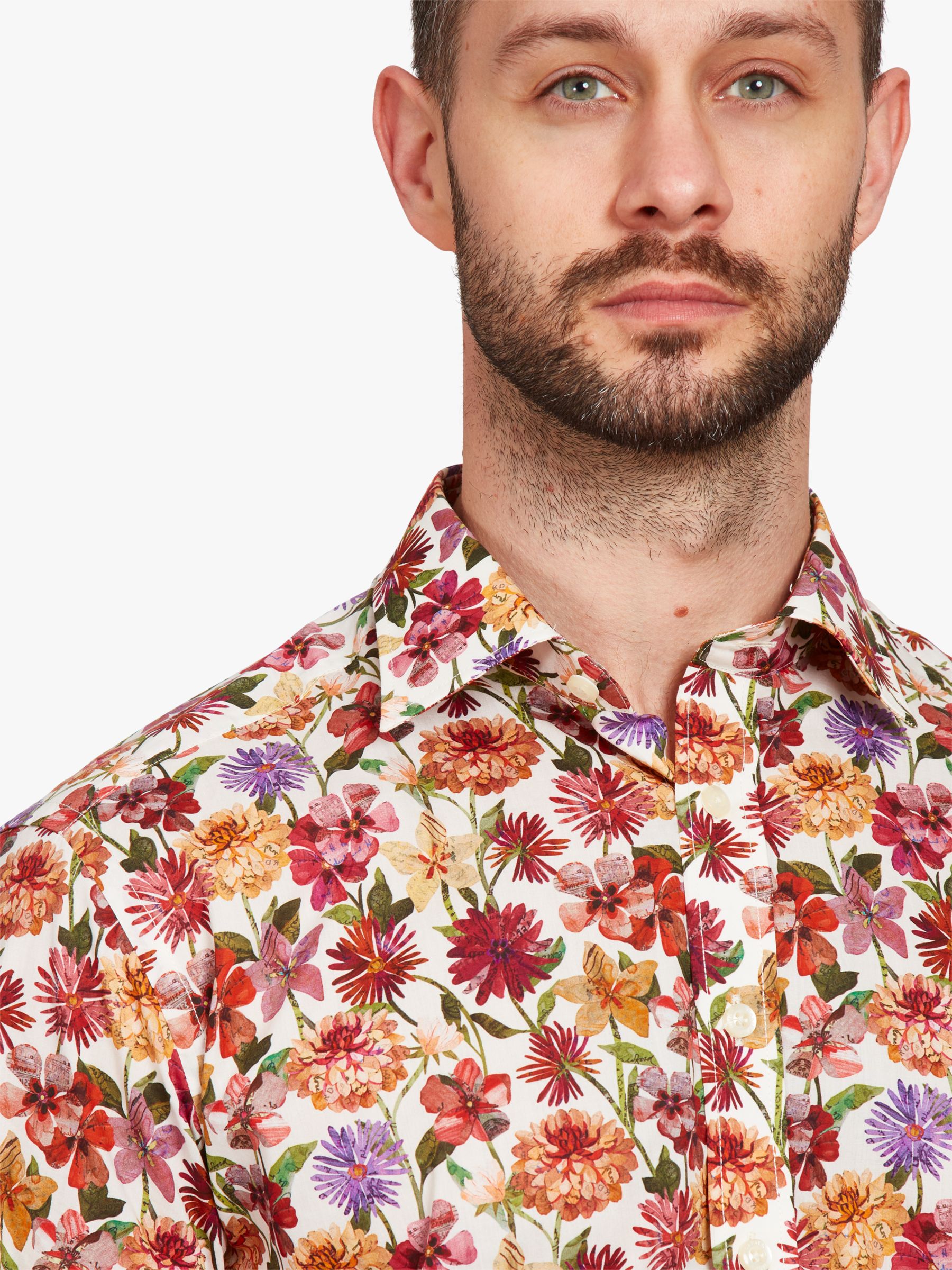 Simon Carter Floral Letters Shirt, Multi, 15.5