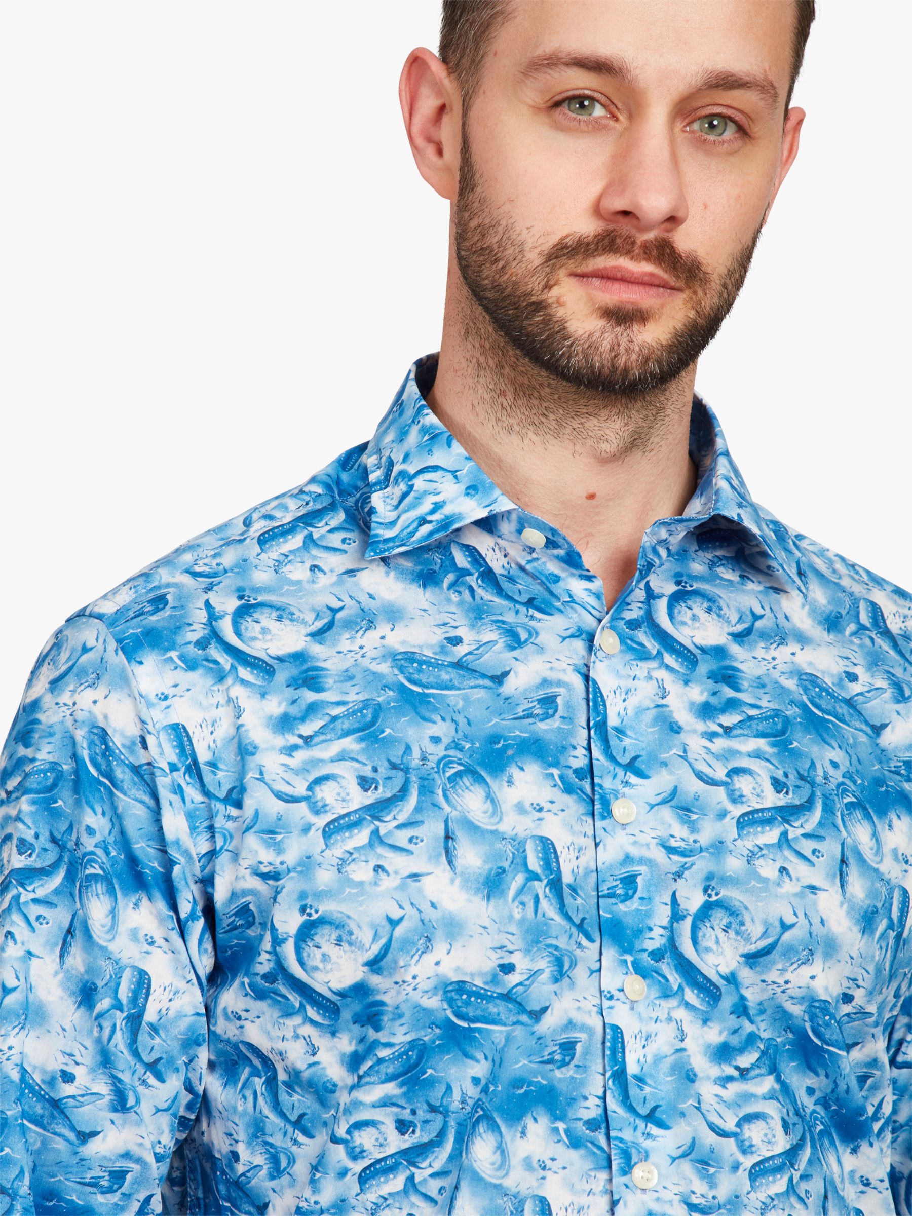 Buy Simon Carter Xander Shirt, Blue/White Online at johnlewis.com