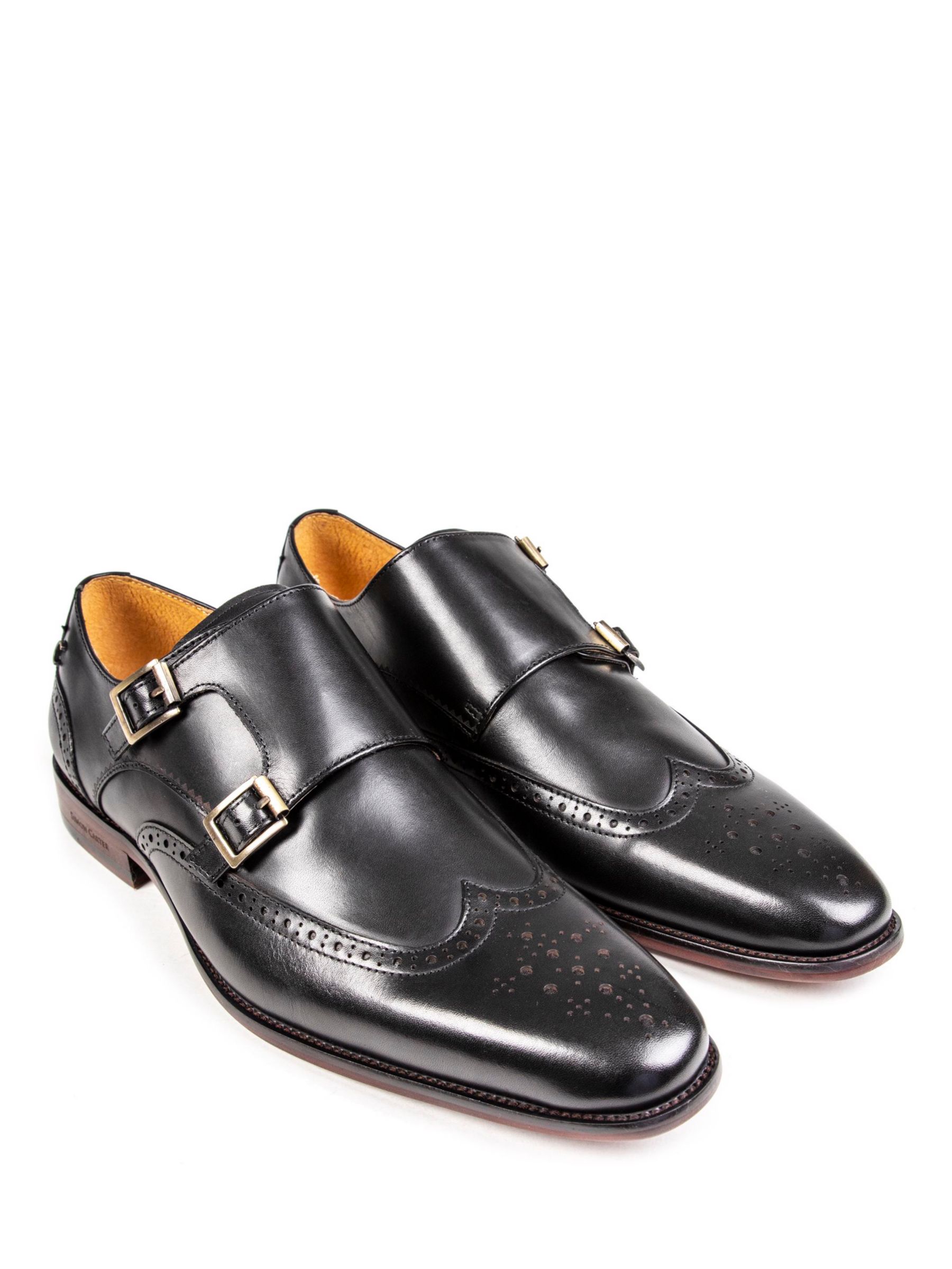 Simon Carter Spaniel Monk Shoes, Black, 10