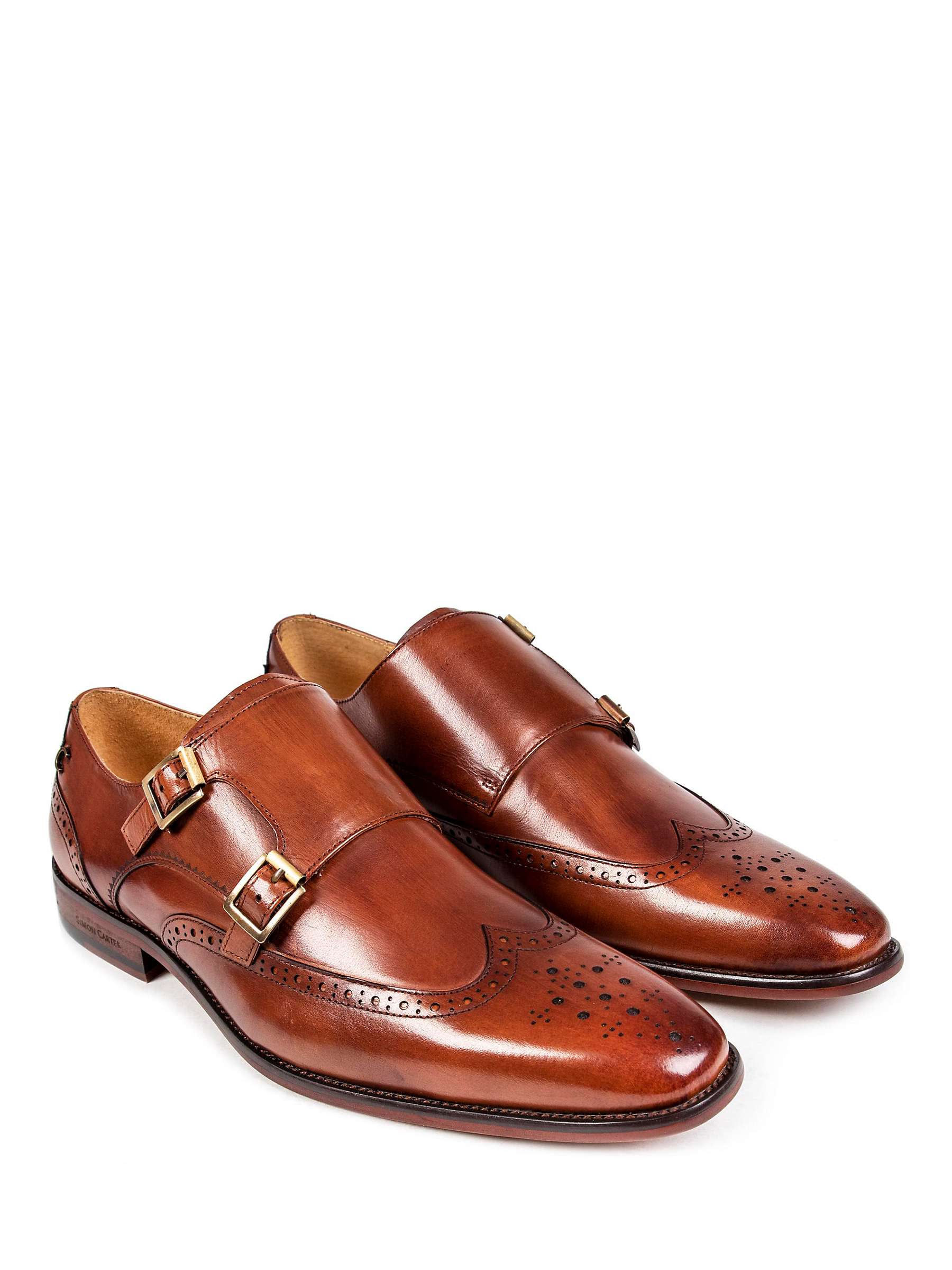 Buy Simon Carter Spaniel Leather Monk Shoes, Tan Online at johnlewis.com