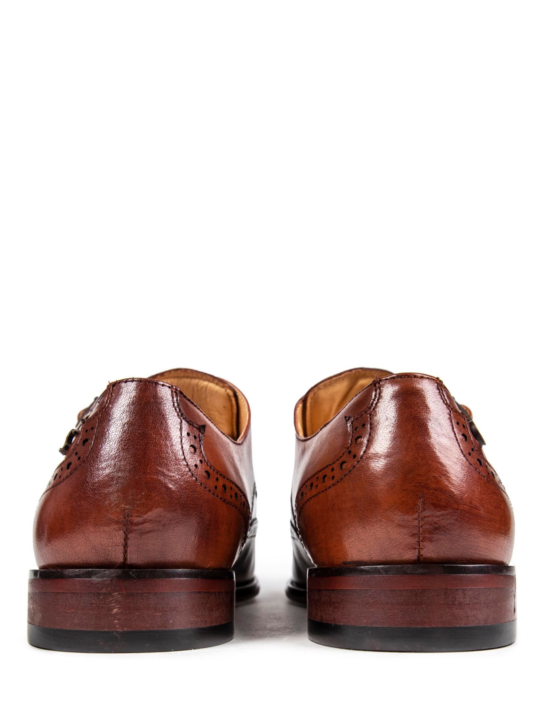 Simon Carter Spaniel Leather Monk Shoes, Tan at John Lewis & Partners