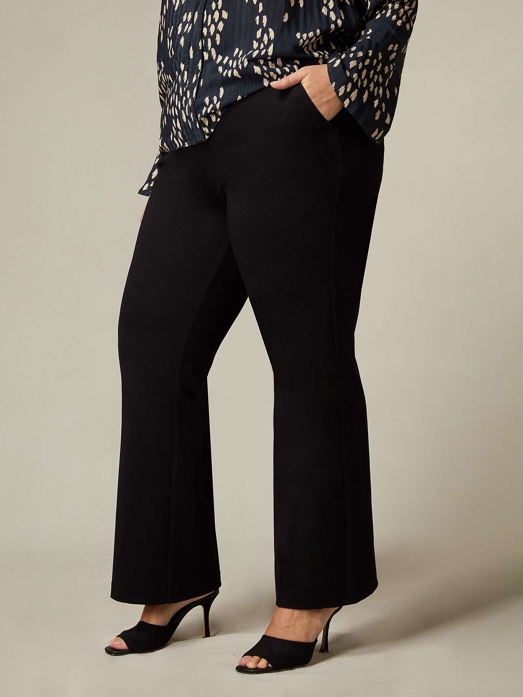 Buy Live Unlimited Curve Jersey Bootcut Trousers, Black Online at johnlewis.com