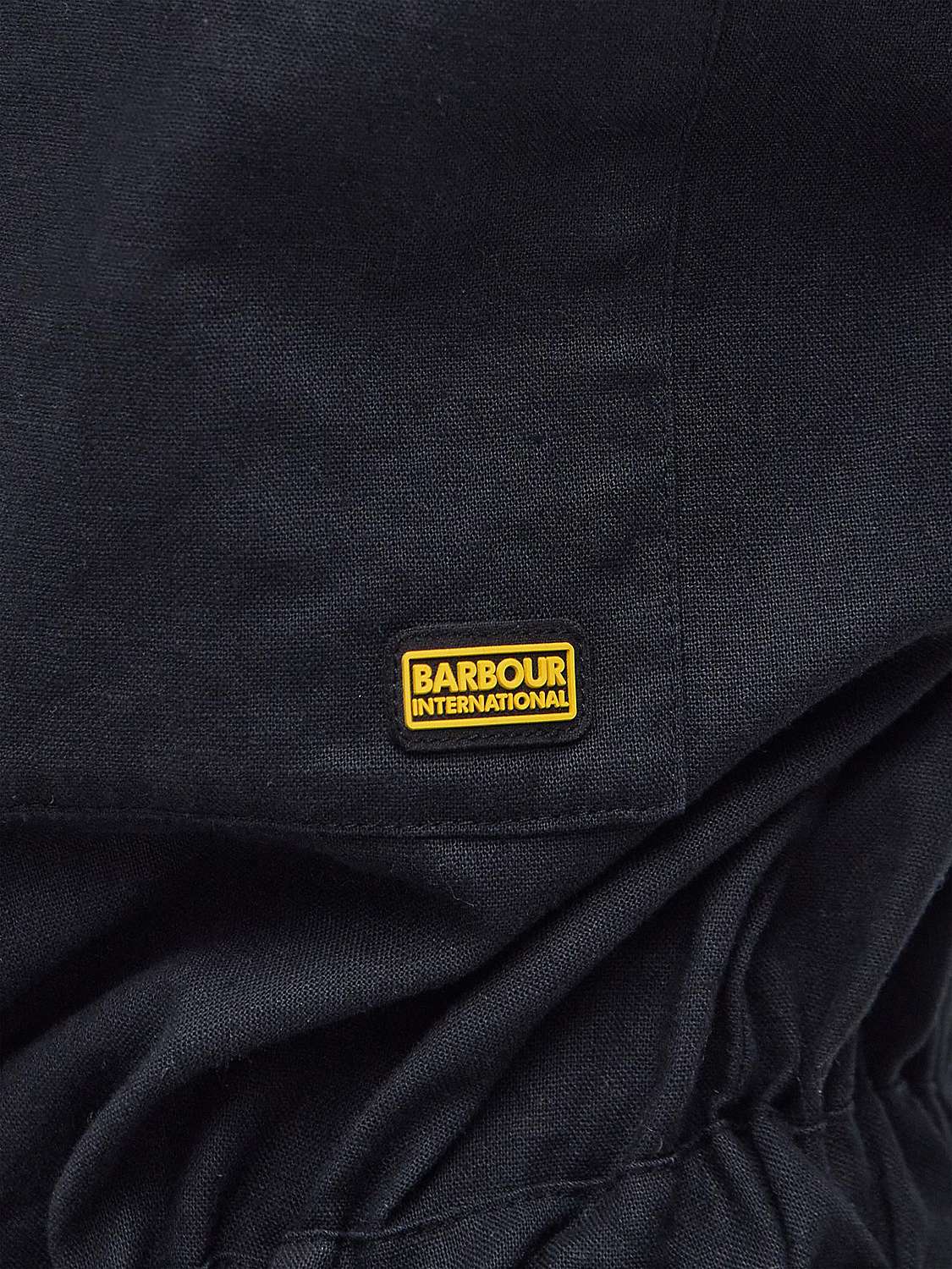 Buy Barbour International Rosell Linen Blend Playsuit, Black Online at johnlewis.com