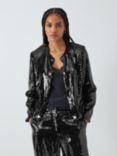Theory Sequin Cropped Jacket, Black