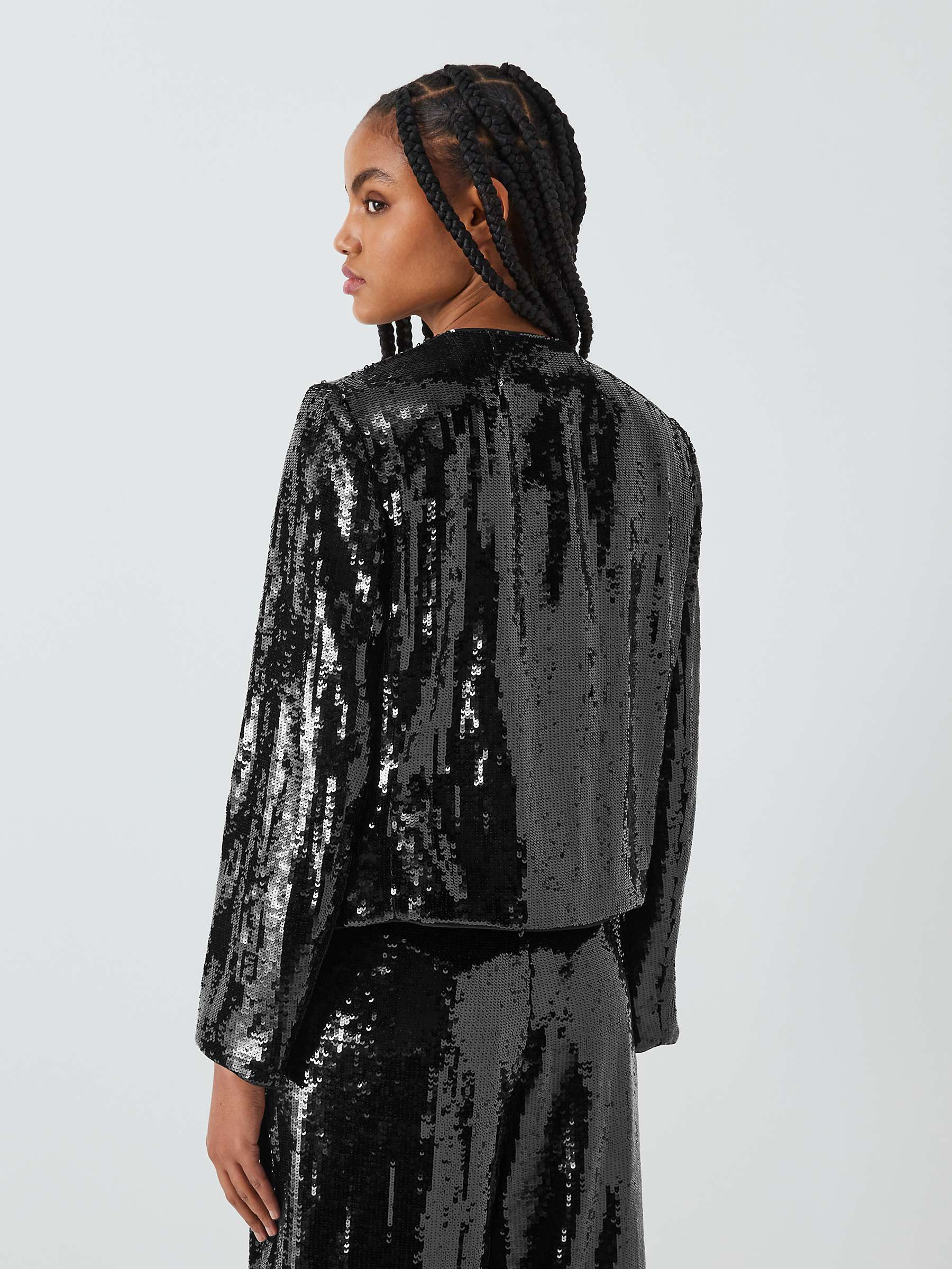Buy Theory Sequin Cropped Jacket, Black Online at johnlewis.com