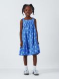 John Lewis Kids' Flower Jersey Swing Dress, Blue, Blue