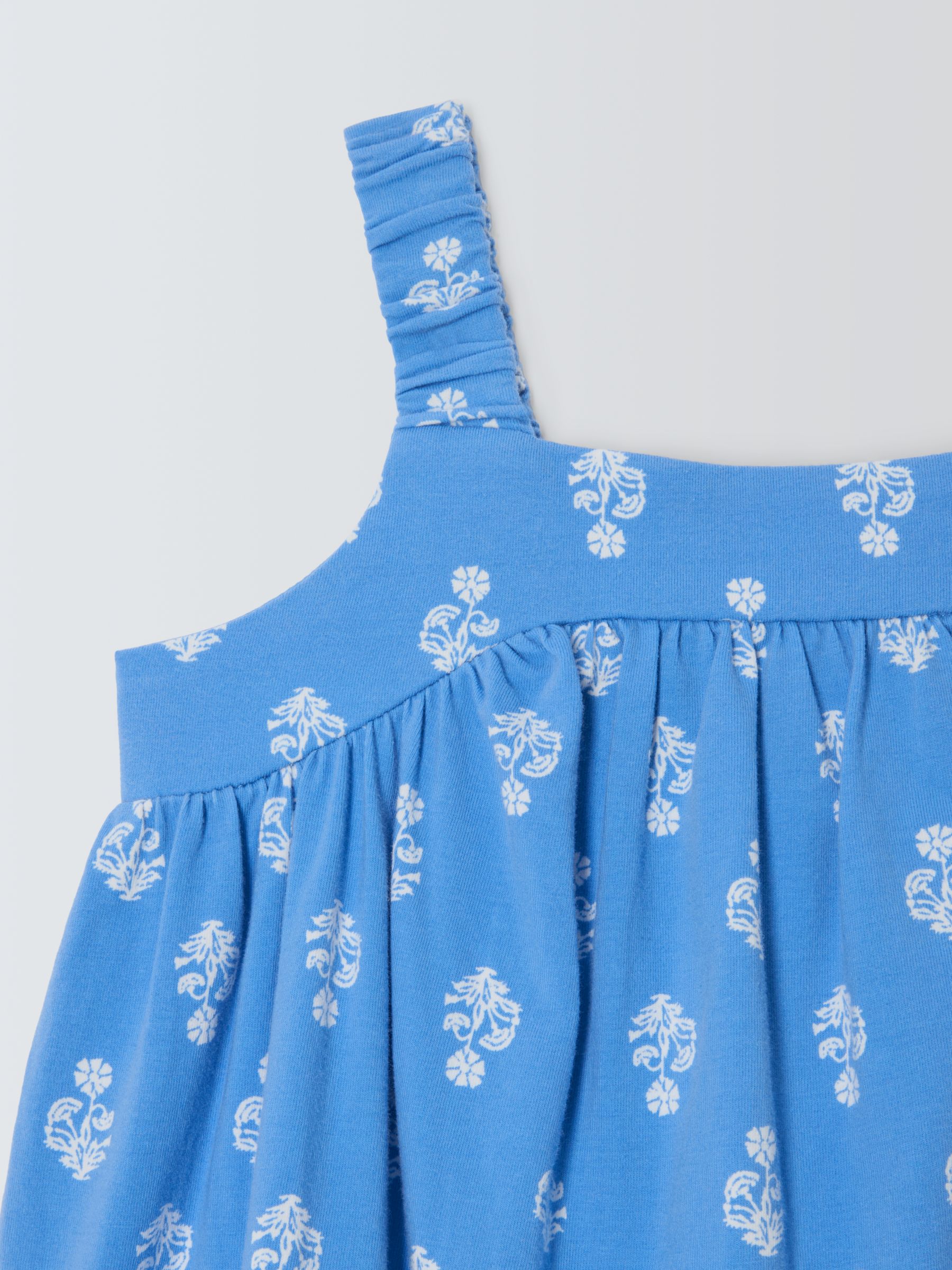 John Lewis Kids' Flower Jersey Swing Dress, Blue, 3 years