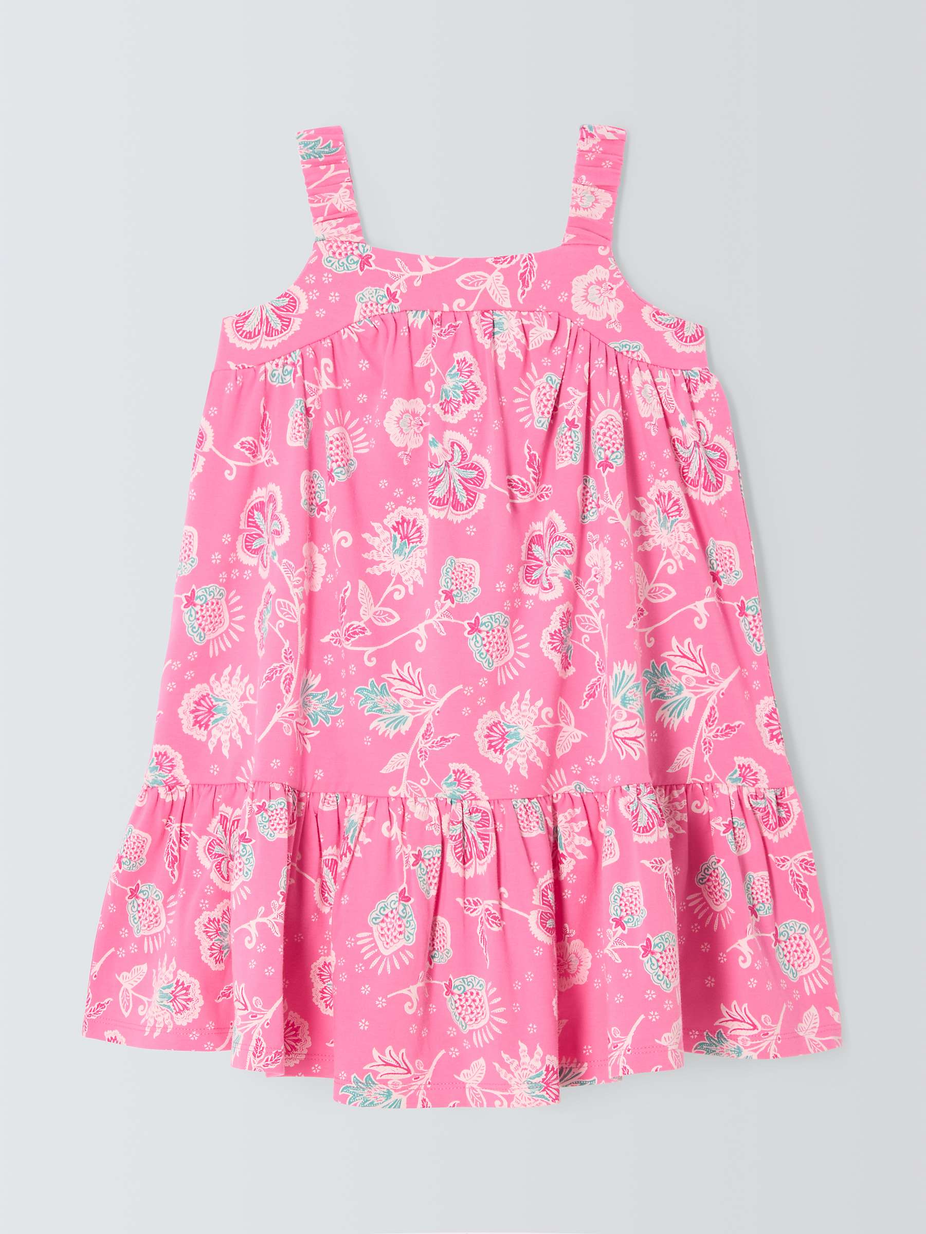 Buy John Lewis Kids' Floral Jersey Swing Dress, Pink Online at johnlewis.com