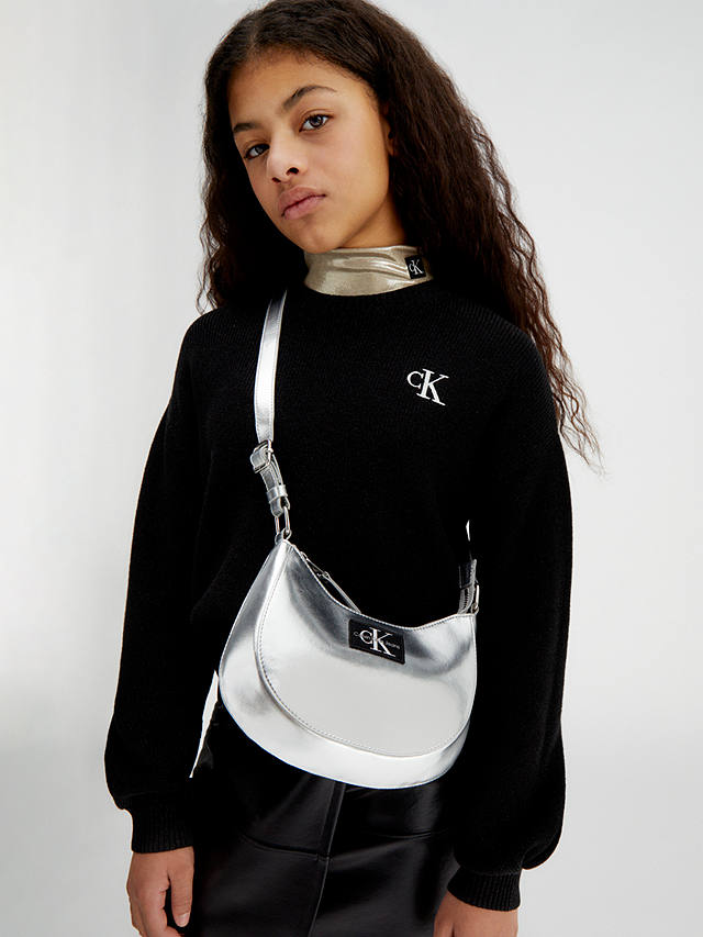 Calvin Klein Kids' Logo Metallic Bag, Silver