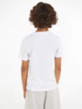 Calvin Klein Kids' Cotton Classic Logo Short Sleeve T-Shirt, Bright White