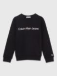 Calvin Klein Kids' Cotton Logo Sweatshirt, Bright White