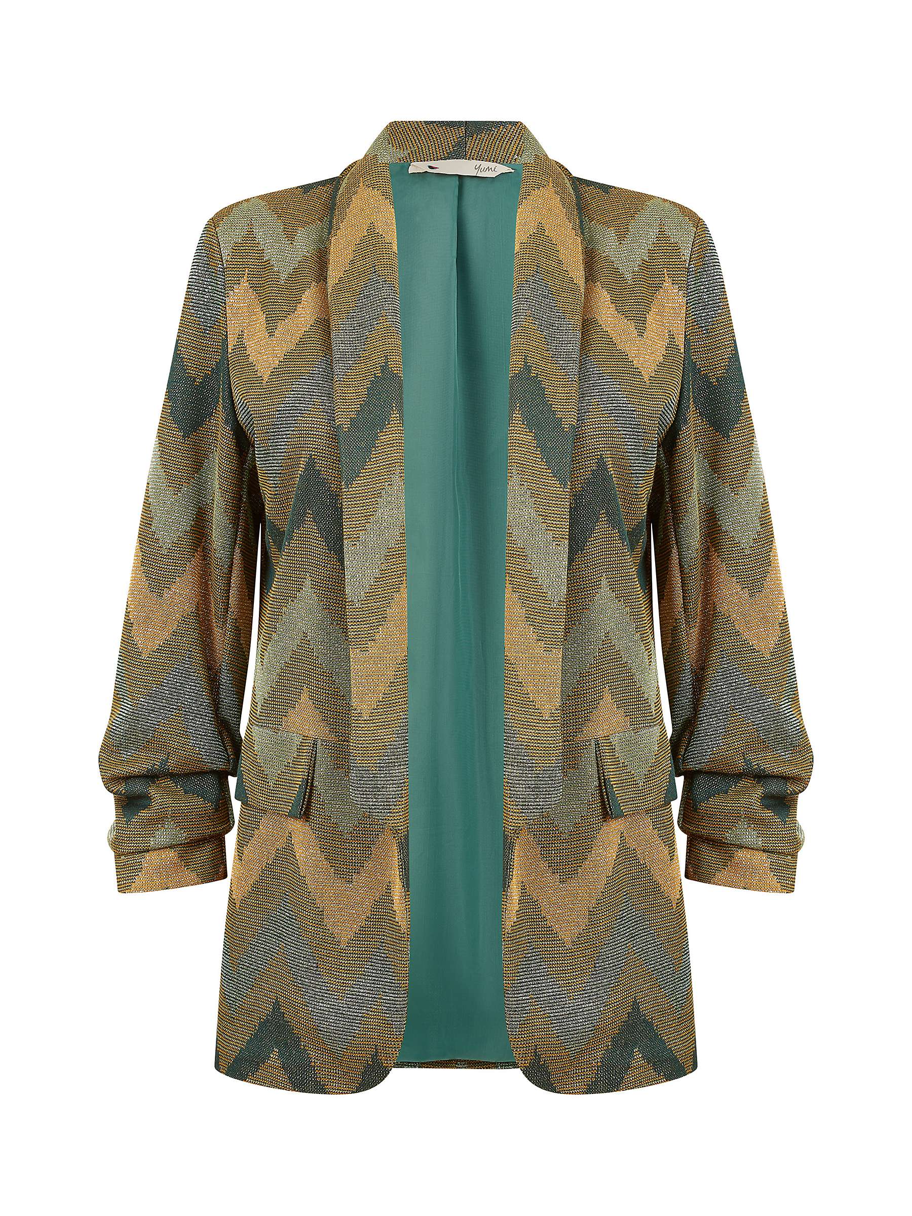 Buy Yumi Chevron Relaxed Fit Blazer, Green/Multi Online at johnlewis.com