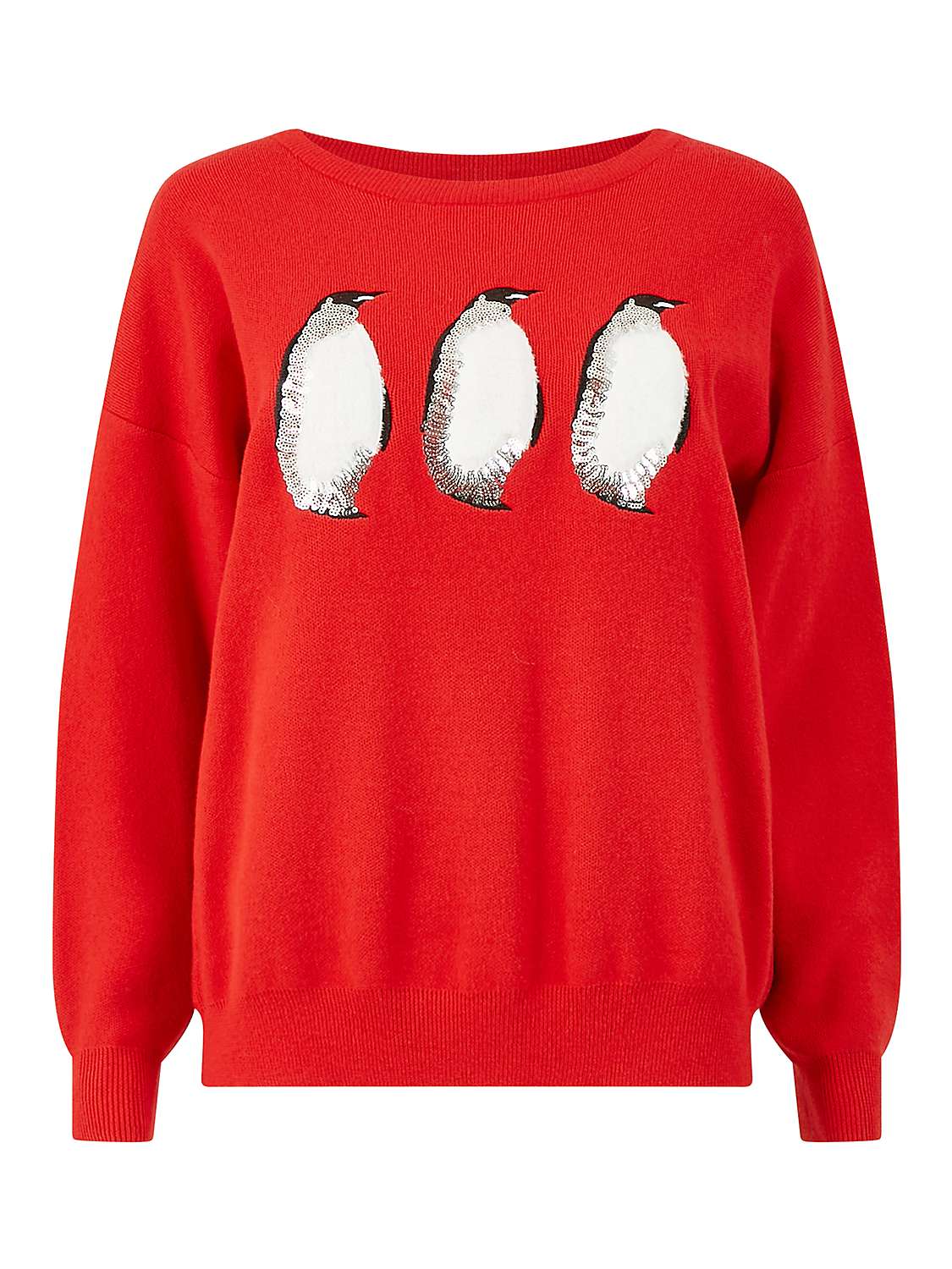Buy Yumi Christmas Festive Penguin Knitted Jumper, Red Online at johnlewis.com