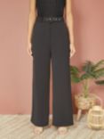Yumi Straight Leg Crepe Belted Trousers