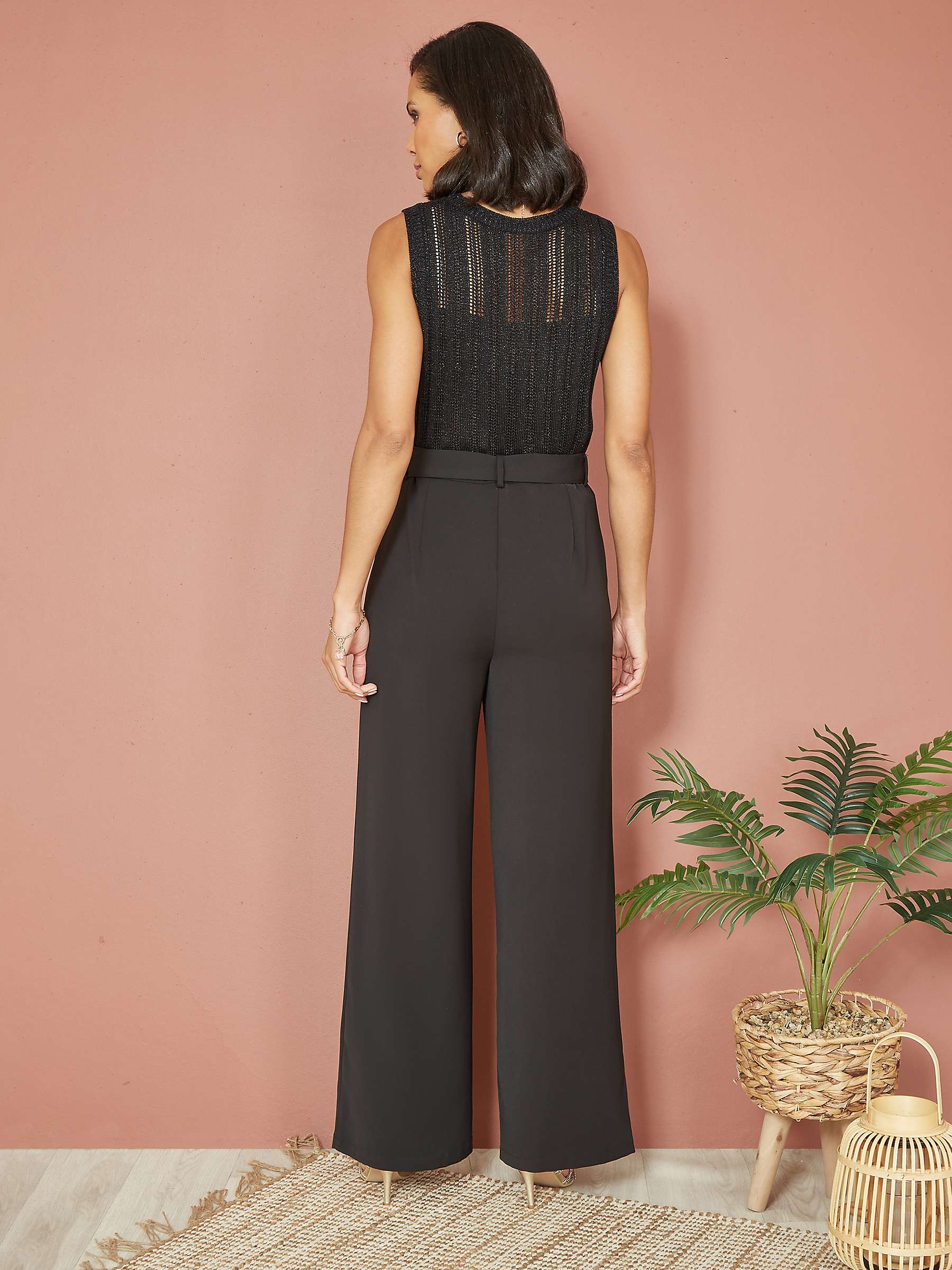 Buy Yumi Straight Leg Crepe Belted Trousers Online at johnlewis.com