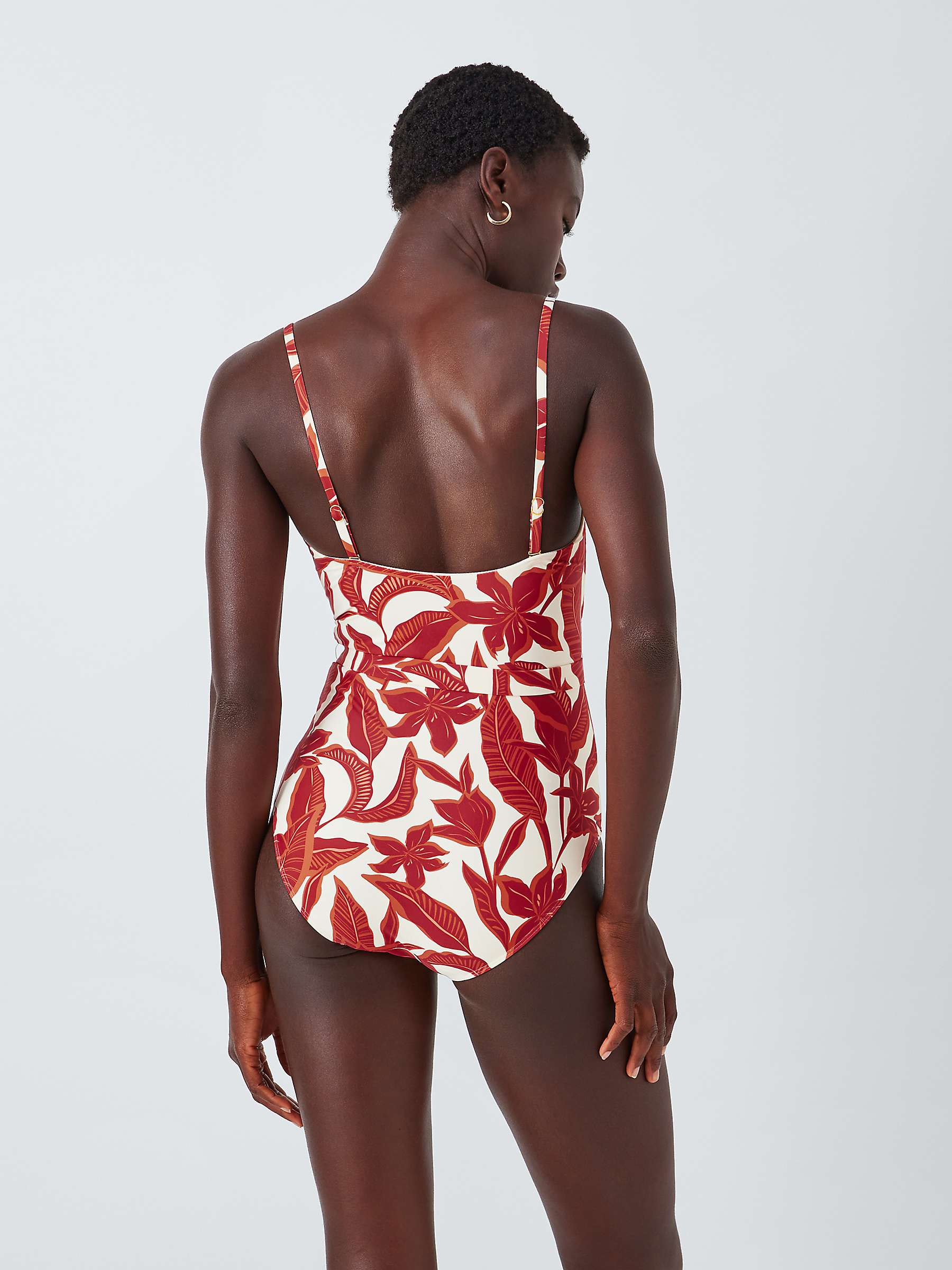 Buy John Lewis Ayanna Belted Swimsuit, Coral Online at johnlewis.com