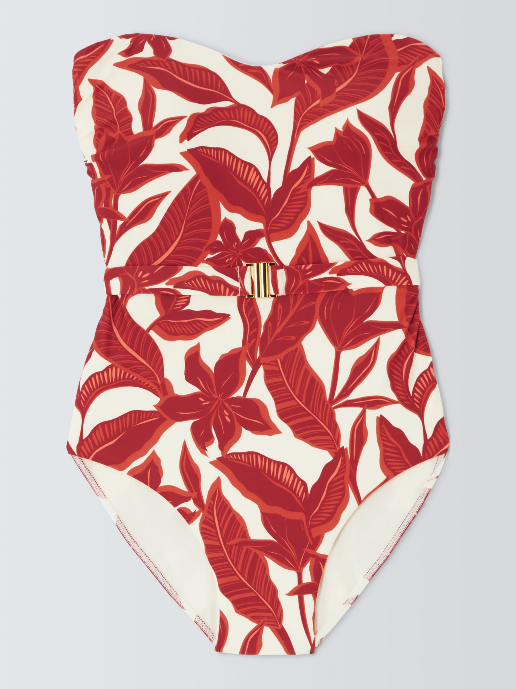 John Lewis Ayanna Belted Swimsuit, Coral, 10