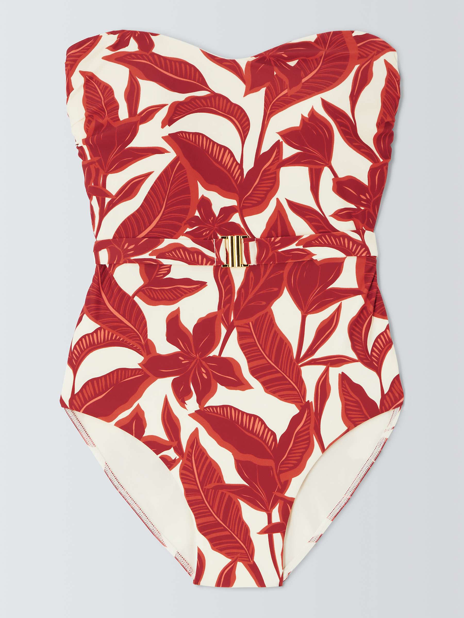 Buy John Lewis Ayanna Belted Swimsuit, Coral Online at johnlewis.com