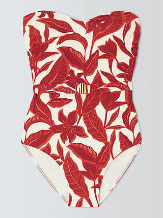 John Lewis Ayanna Belted Swimsuit, Coral