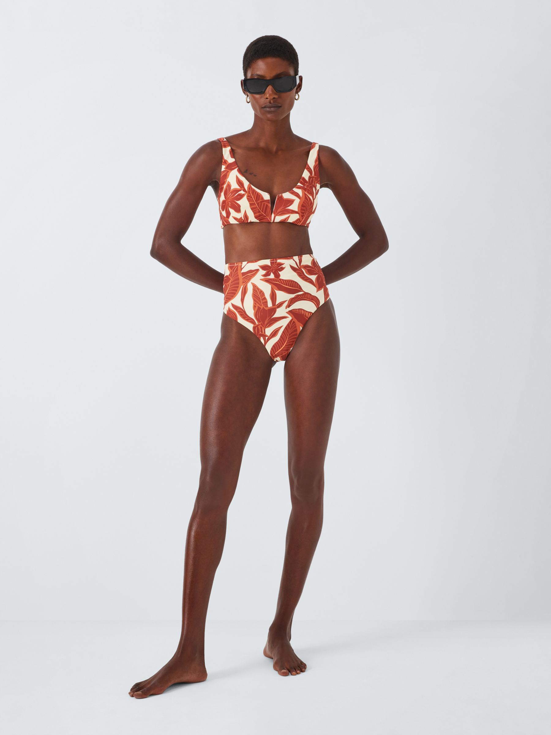 Buy John Lewis Ayanna High Waist Bikini Bottom, Coral Online at johnlewis.com