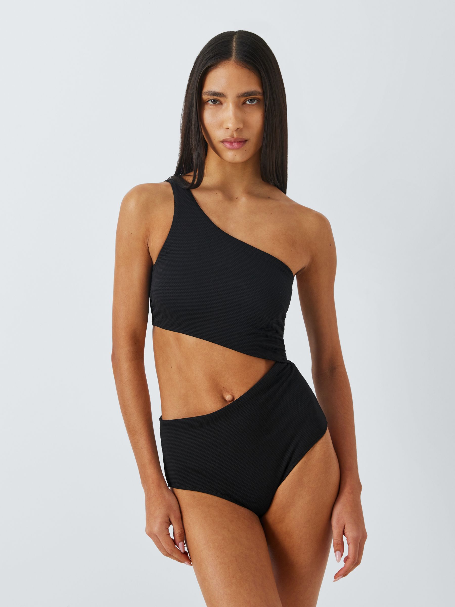Buy John Lewis Palma Textured Swimsuit, Black Online at johnlewis.com