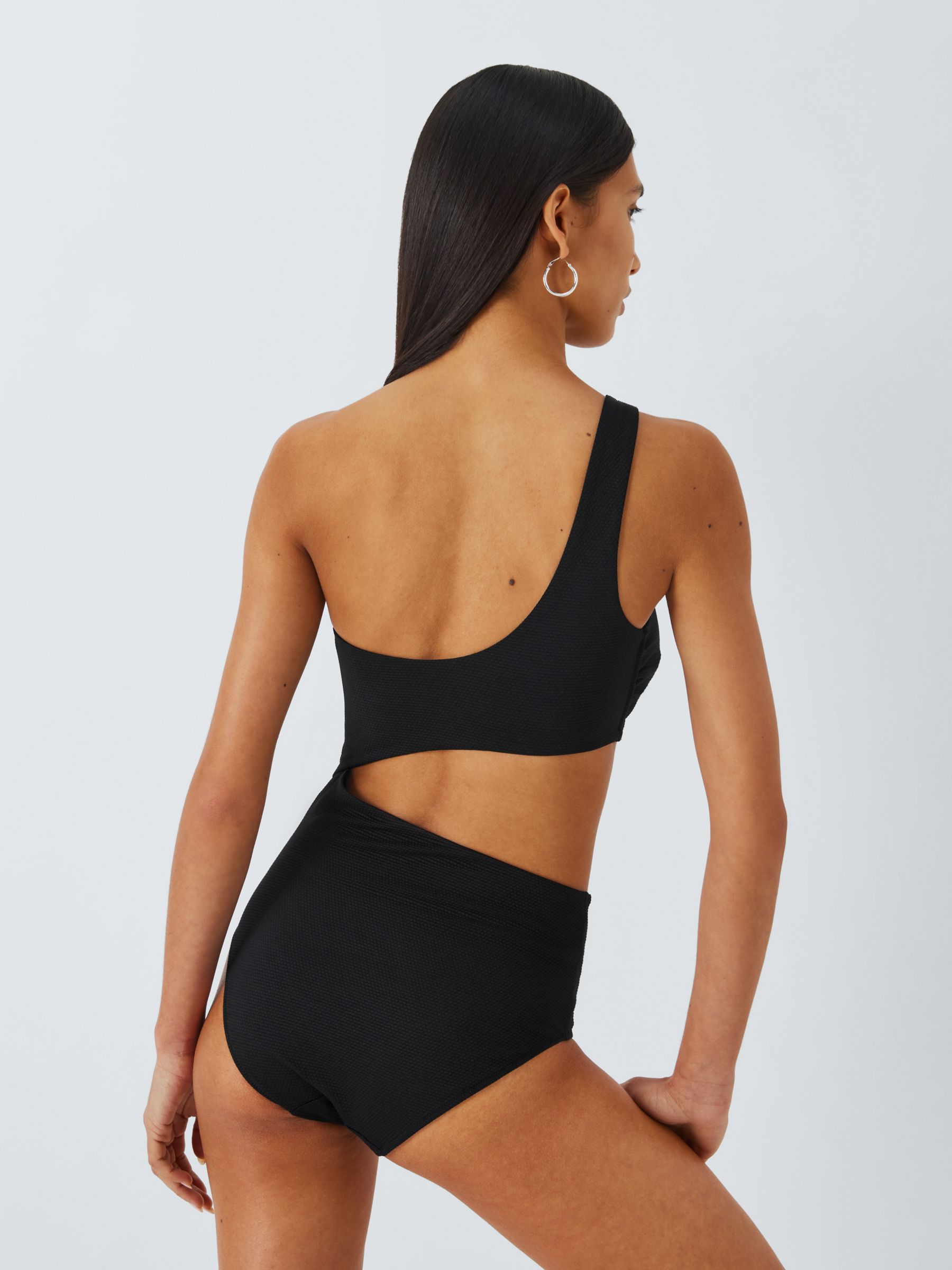Buy John Lewis Palma Textured Swimsuit, Black Online at johnlewis.com