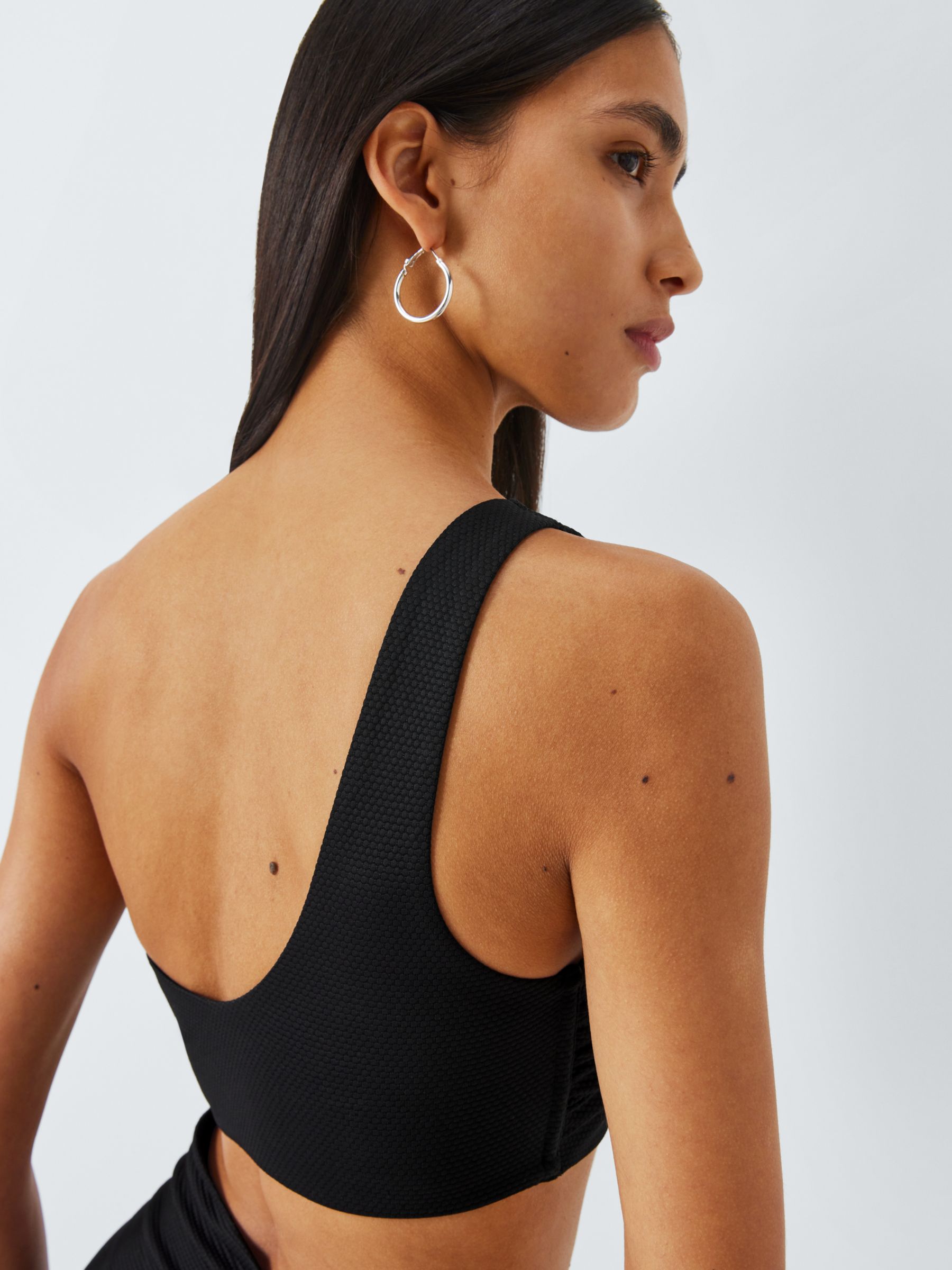 John Lewis Palma Textured Swimsuit, Black at John Lewis & Partners