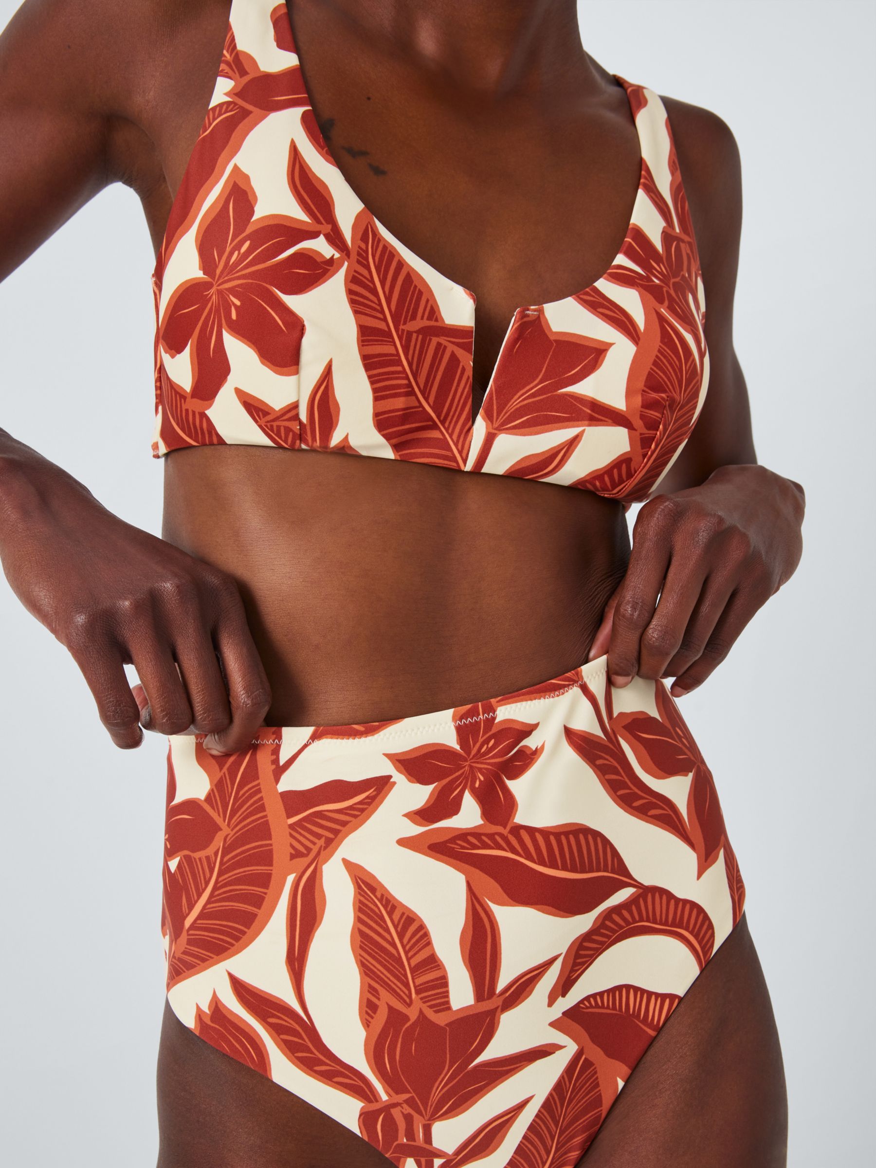 Buy John Lewis Ayanna V-Cut Bikini Top, Coral Online at johnlewis.com