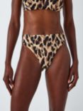 John Lewis Savannah Animal Print Bikini Bottoms, Brown, Brown