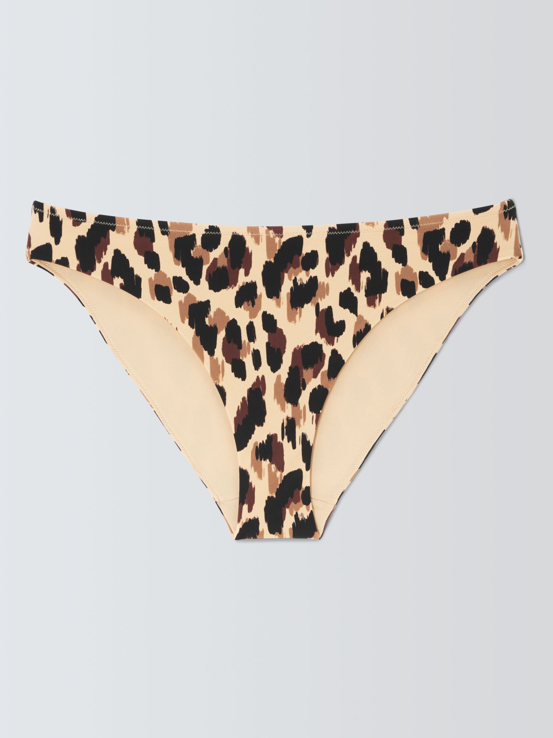 John Lewis Savannah Animal Print Bikini Bottoms, Brown