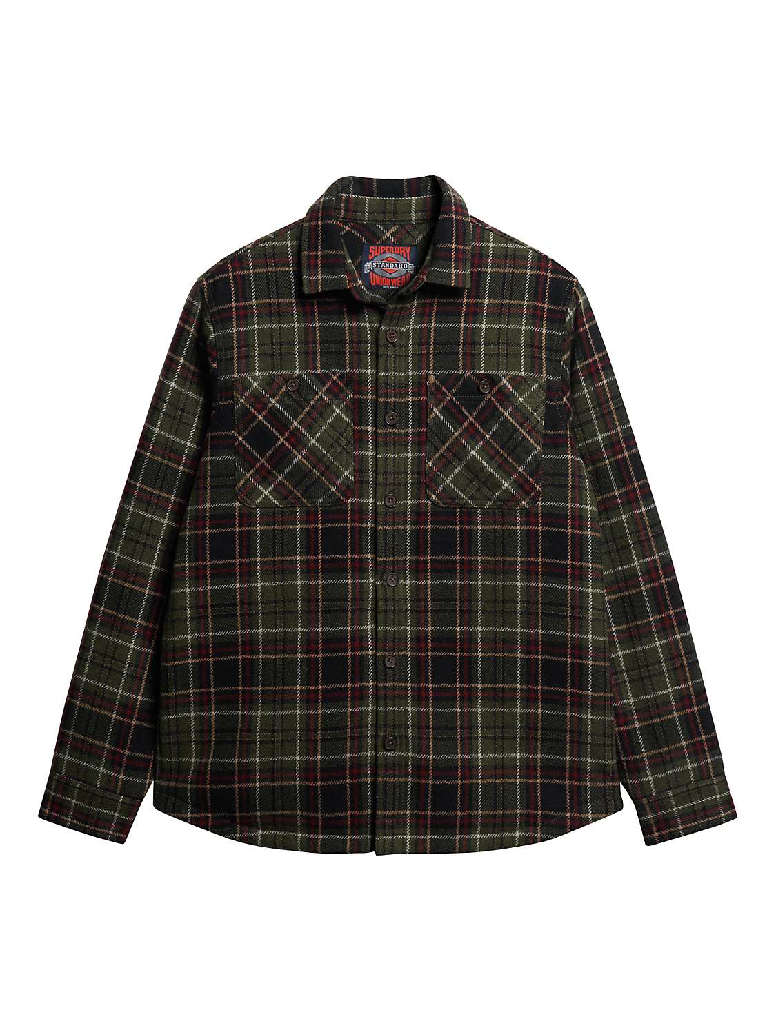 Buy Superdry TMS Quilted Overshirt, Green/Multi Online at johnlewis.com