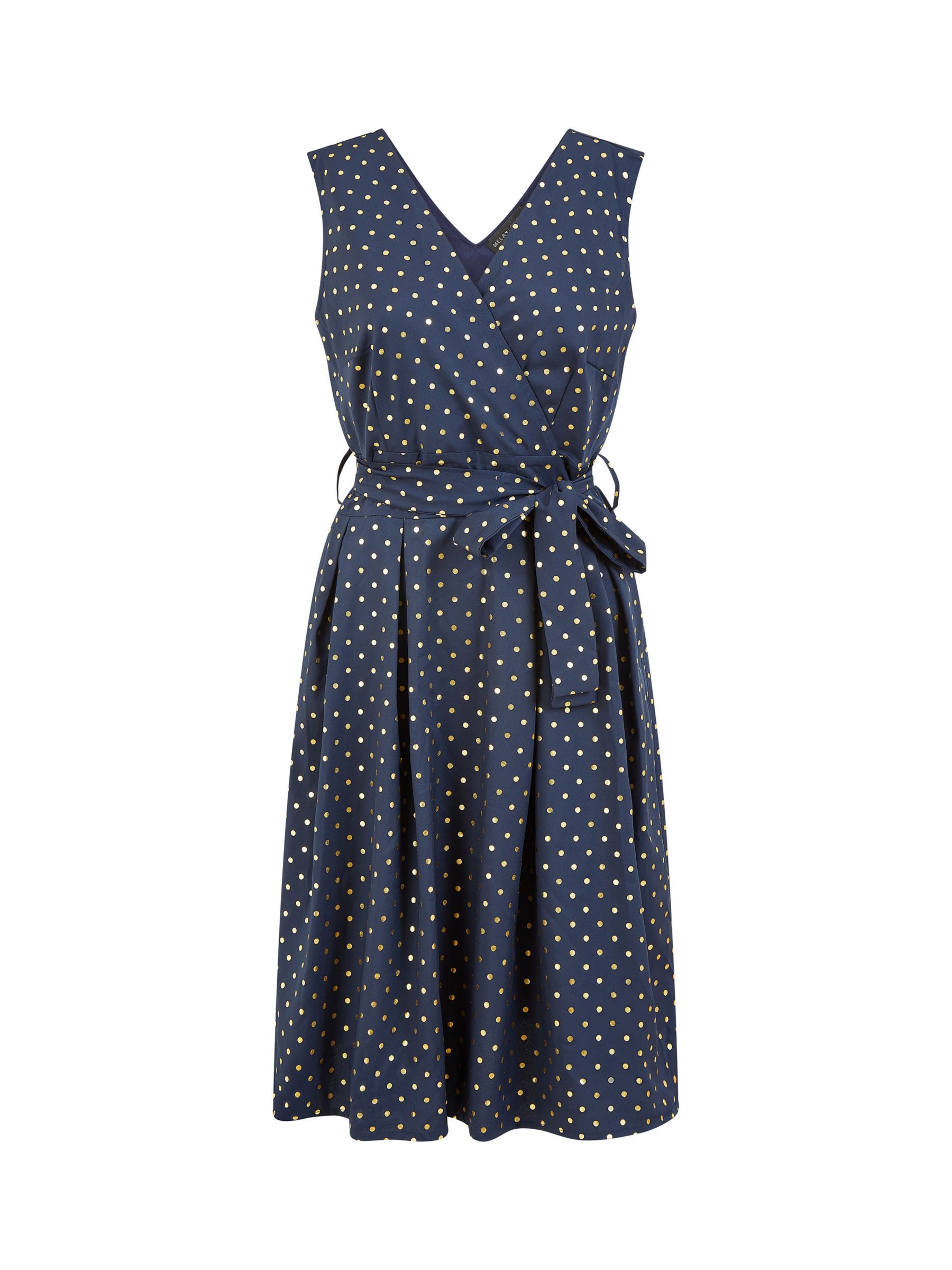 Buy Yumi Mela London Polka Dot Wrap Dress, Navy Online at johnlewis.com