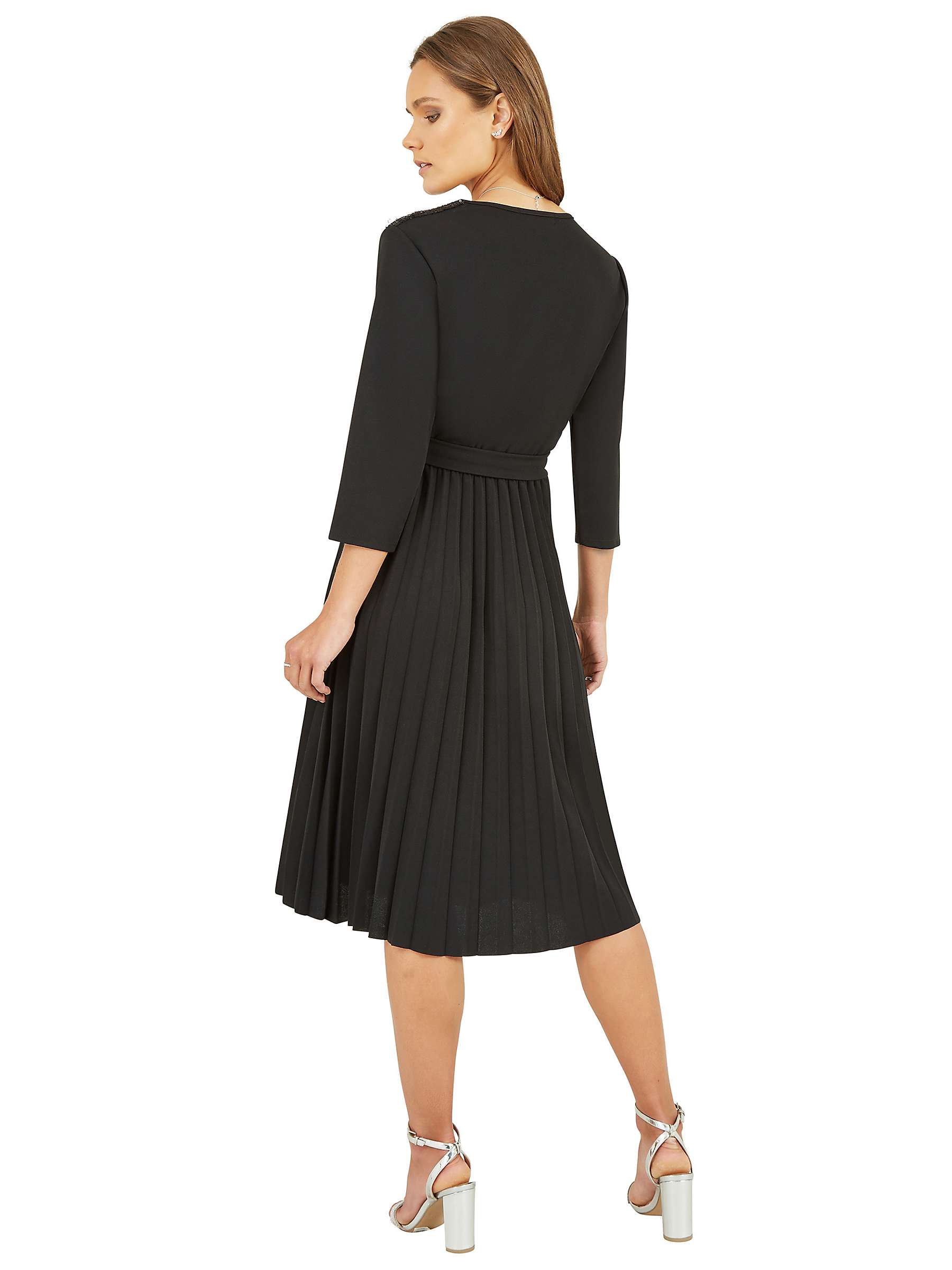 Buy Yumi Mela London Sequin Wrap Midi Dress With Pleats, Black Online at johnlewis.com