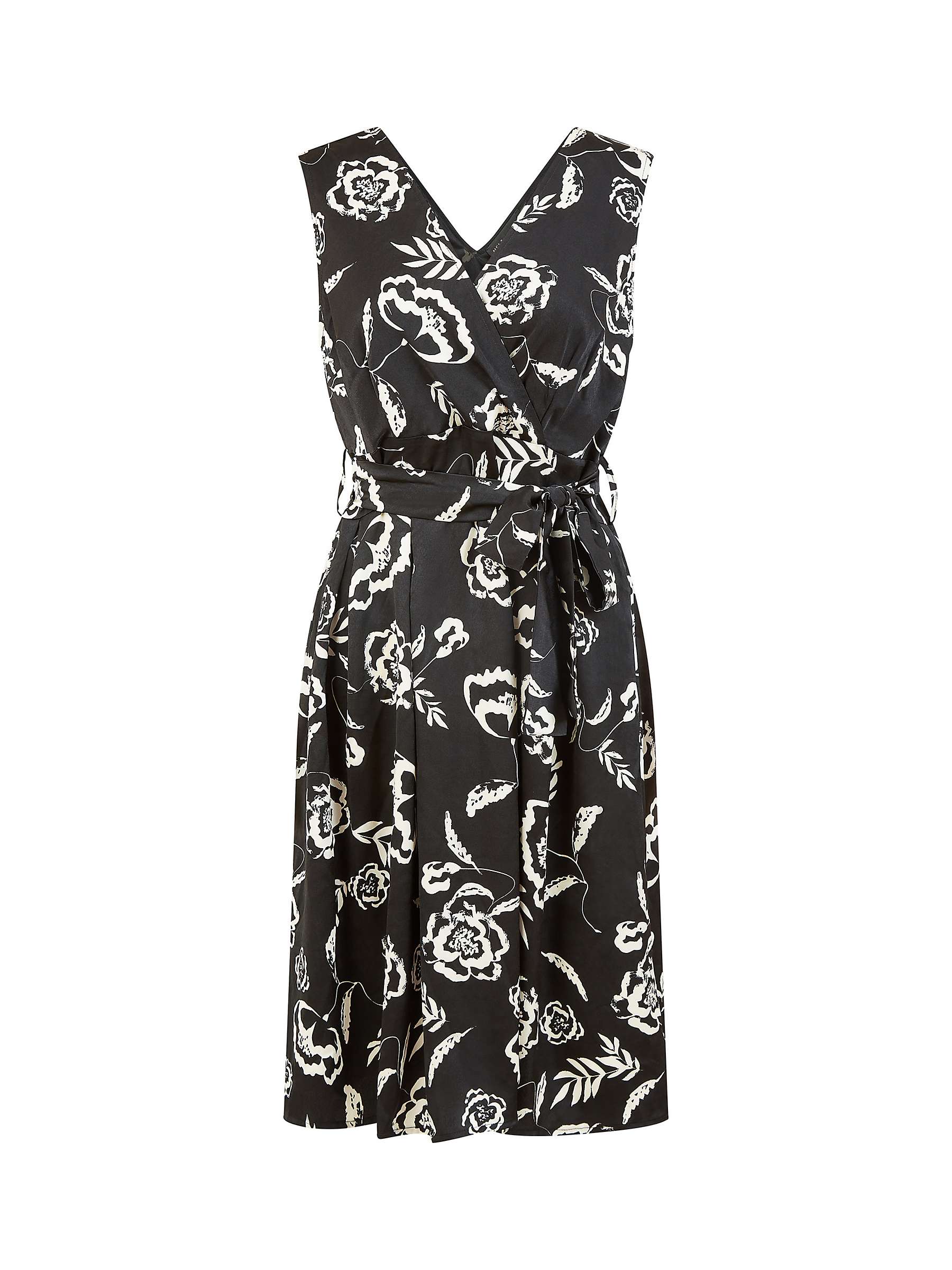 Buy Yumi Mela London Floral Satin Wrap Dress, Black/Multi Online at johnlewis.com