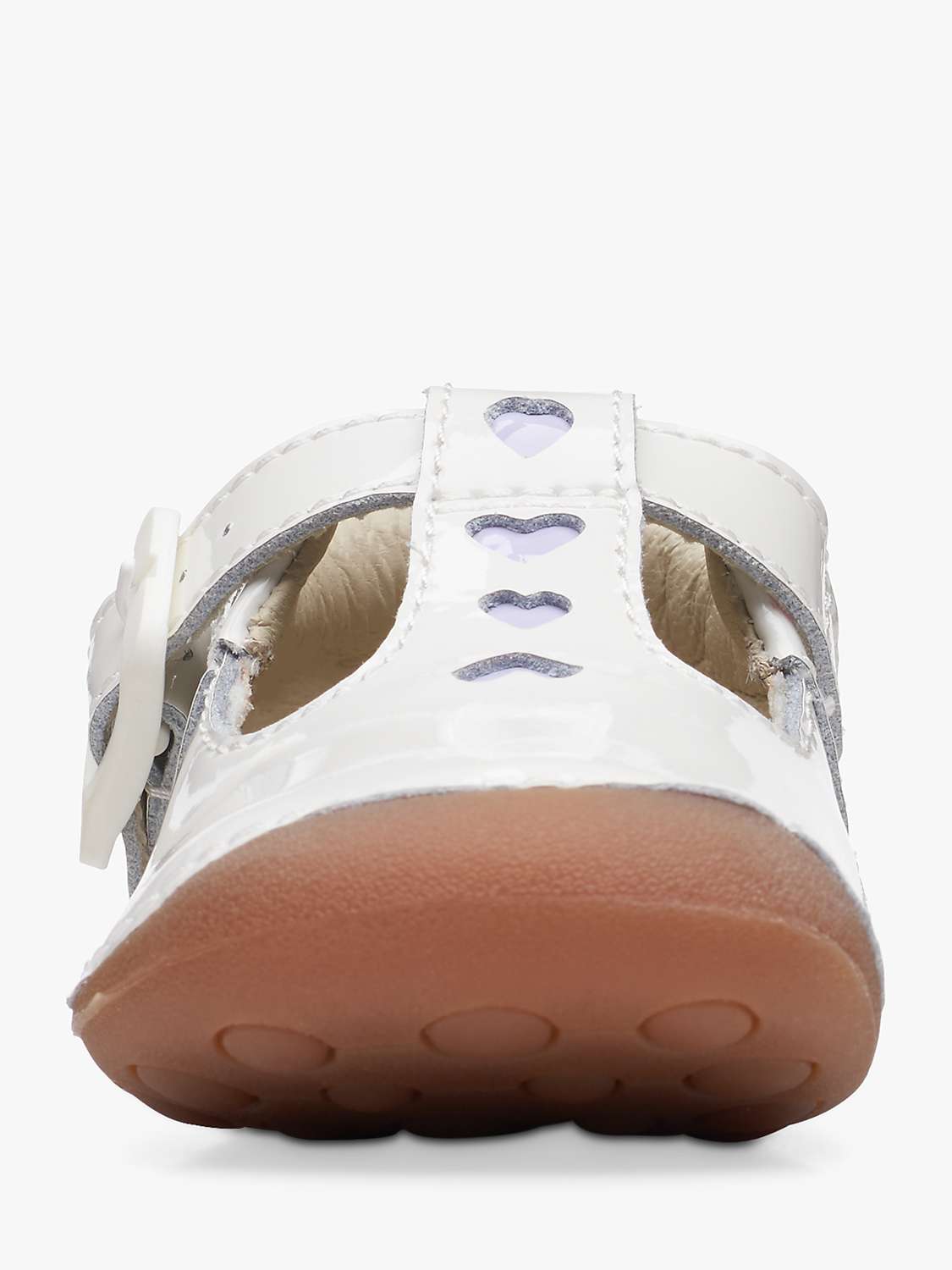 Buy Clarks Baby Tiny Beat Patent Buckle Shoes, White Online at johnlewis.com