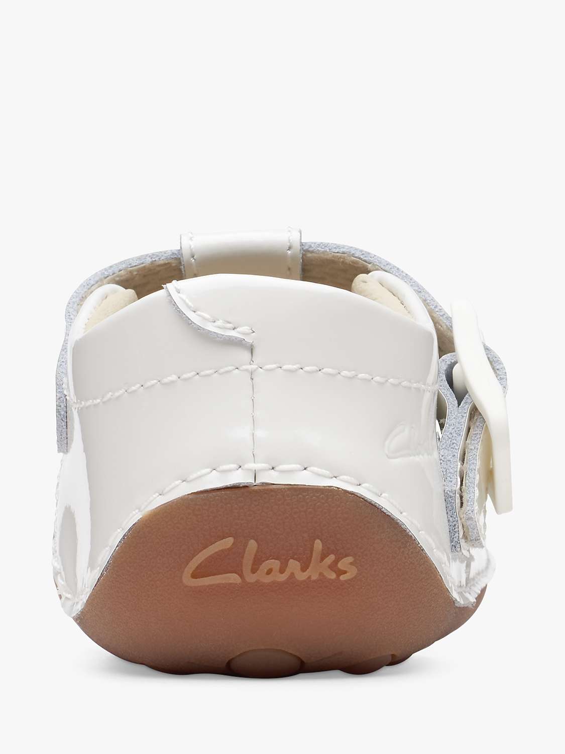 Buy Clarks Baby Tiny Beat Patent Buckle Shoes, White Online at johnlewis.com