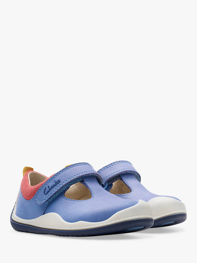 Clarks Baby Roller Bright T-Bar First Shoes, Blue