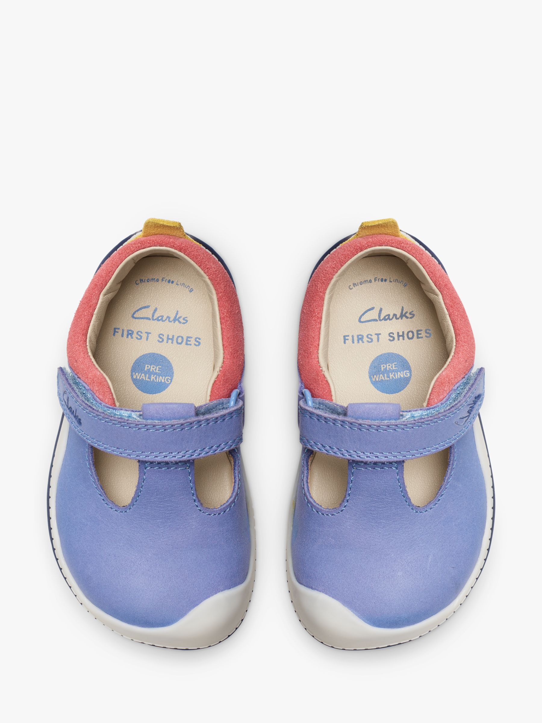 Clarks Baby Roller Bright T-Bar First Shoes, Blue, 3.5F Jnr