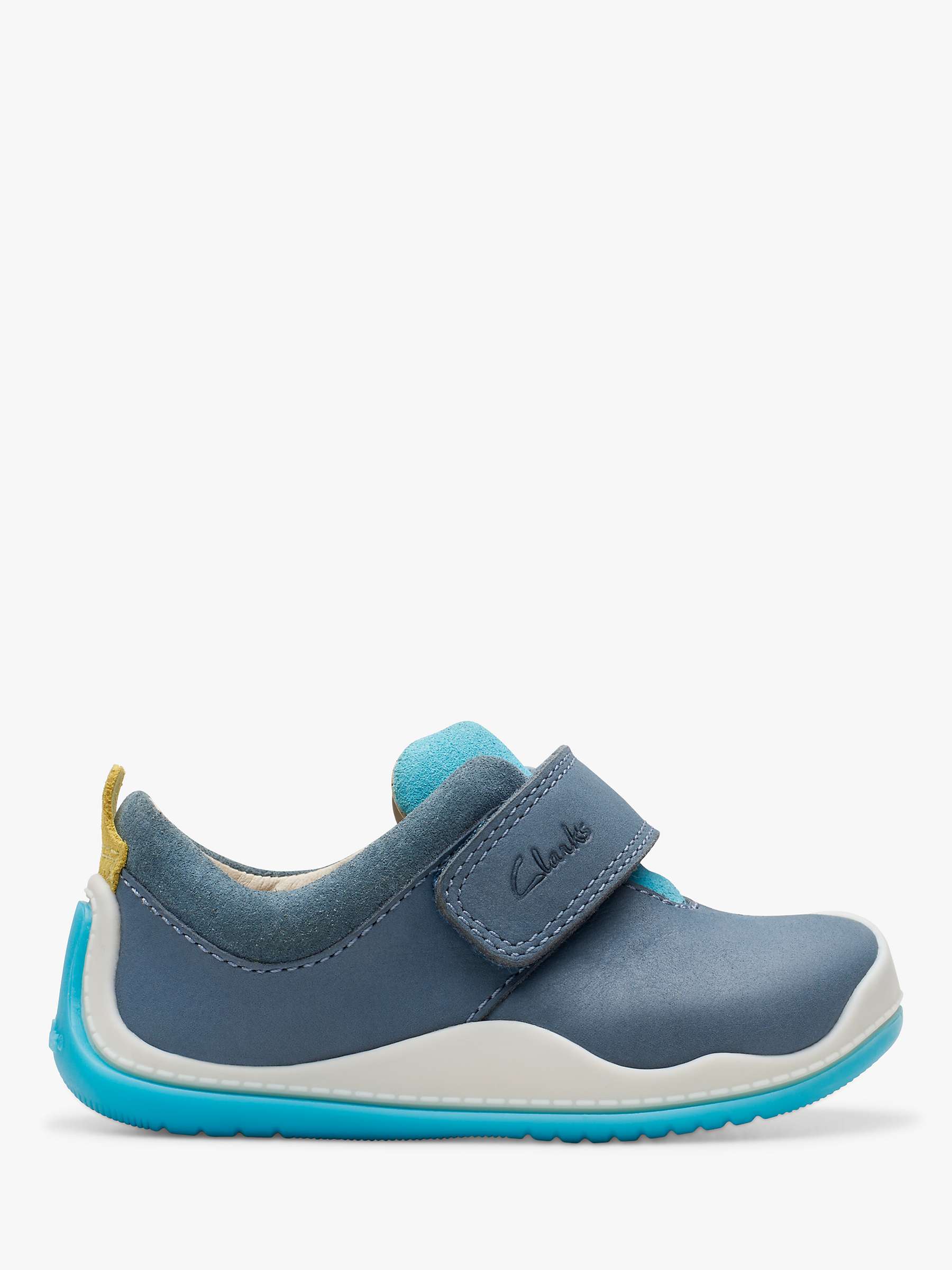 Buy Clarks Baby Roller Fun First Trainers, Steel Blue Online at johnlewis.com