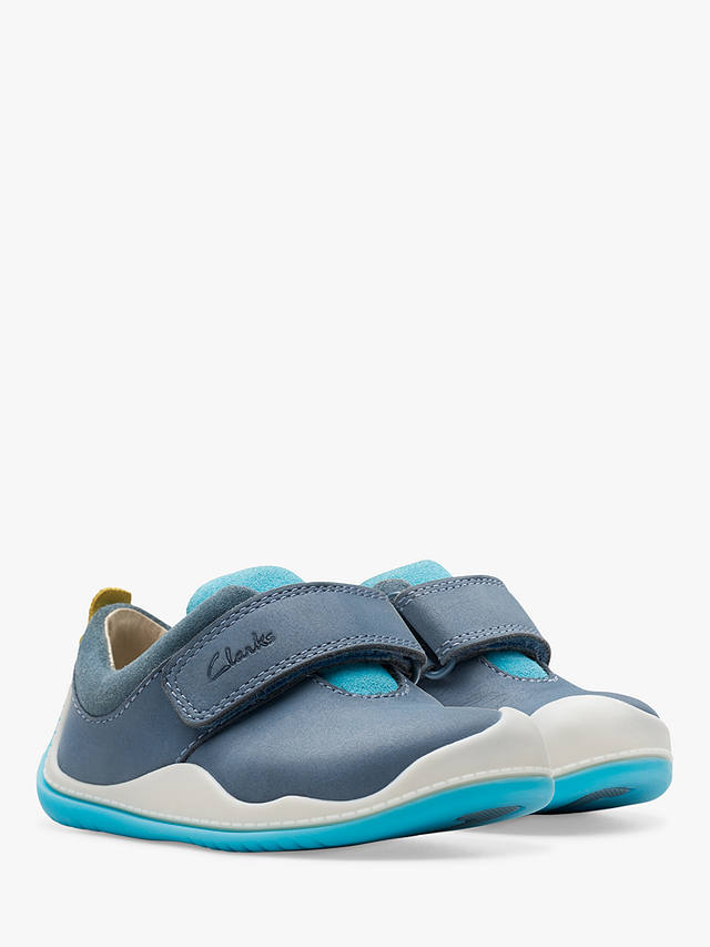 Clarks Baby Roller Fun First Trainers, Steel Blue