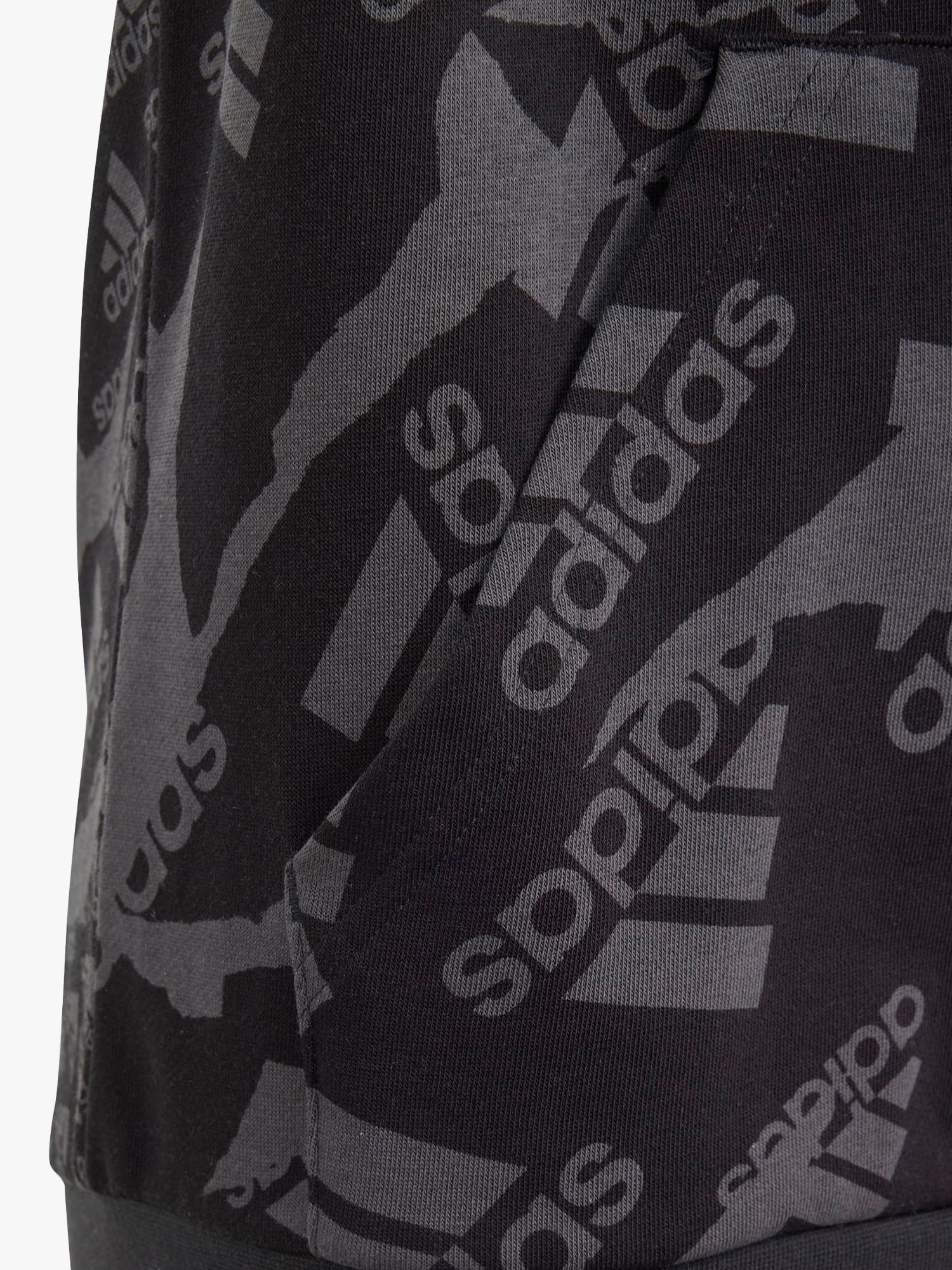 adidas Kids' J Camouflage Print Hoodie, Camo/Black, 13-14 years