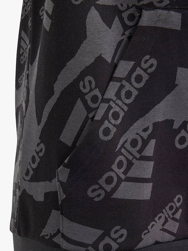 adidas Kids' J Camoulage Print Hoodie, Camo/Black