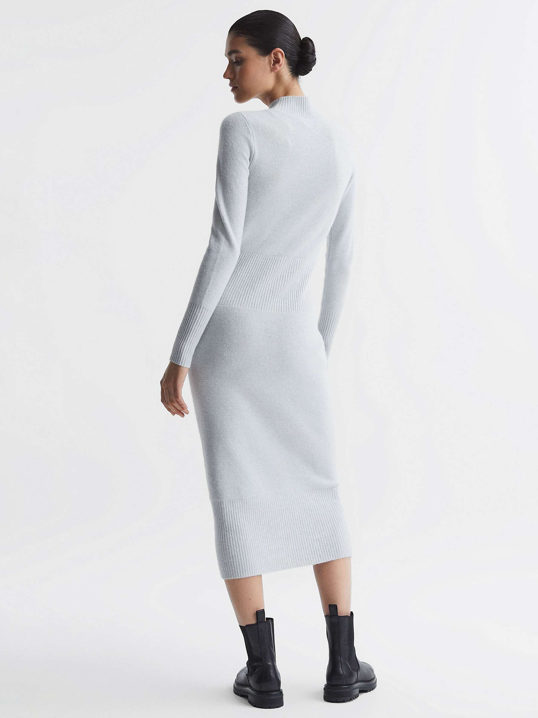 Buy Reiss Mara Bodycon Knit Wool Cashmere Blend Midi Dress, Grey Online at johnlewis.com