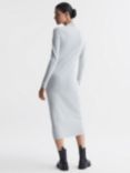 Reiss Mara Bodycon Knit Wool Cashmere Blend Midi Dress, Grey