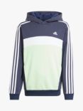 adidas Kids' Tiberio 3 Stripes Colorblock Hoodie, White/Segrsp