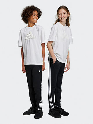 adidas Kids' Future Icons 3 Stripes Joggers, Black/White, Black/White
