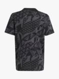 adidas Kids' Camo Logo T-Shirt, Camo/Black, Camo/Black