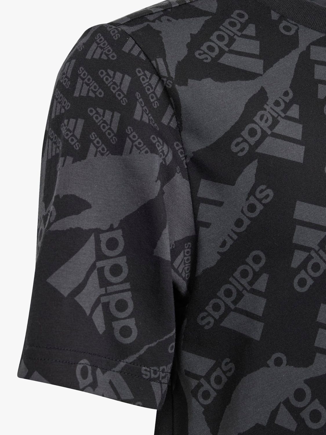 Buy adidas Kids' Camo Logo T-Shirt, Camo/Black Online at johnlewis.com
