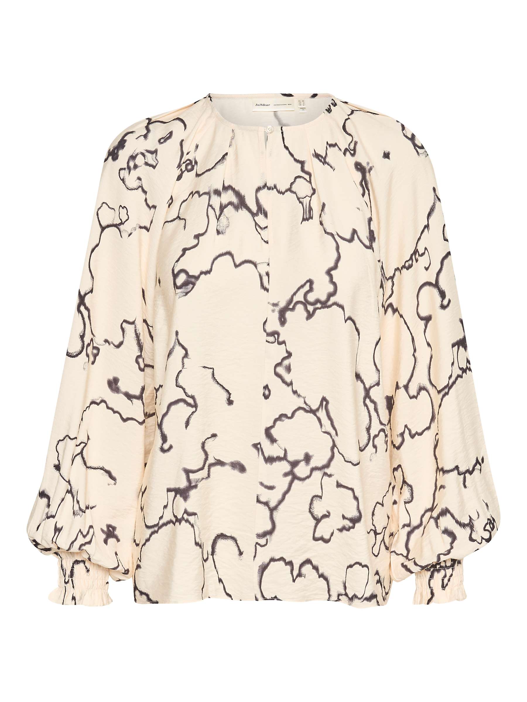 Buy InWear Cait Abstract Long Sleeve Top, Vanilla Online at johnlewis.com
