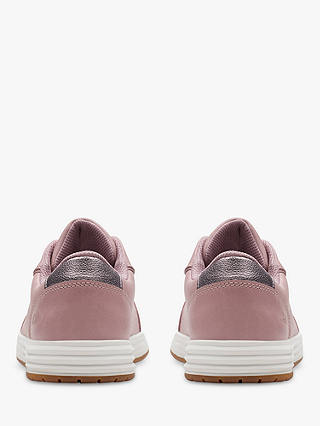 Clarks Kids' Urban Solo Leather Lace Up Trainers, Dusty Pink